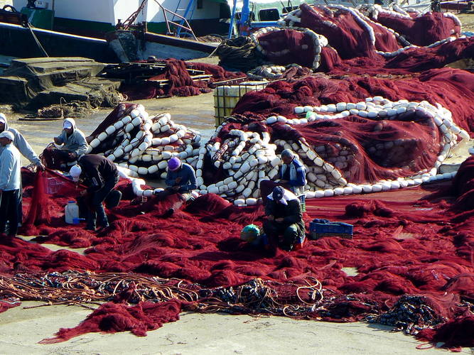 Fischernetze Reparatur