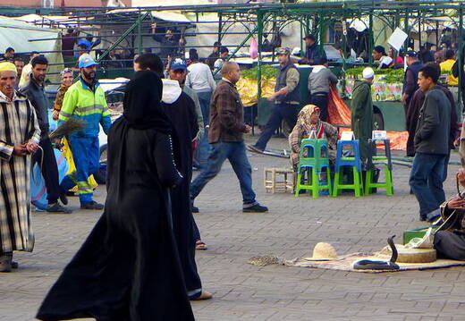 Marrakesch Jemaa el-Fnaa Schlangenbeschwörer