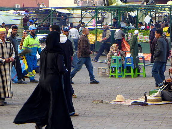 Marrakesch Jemaa el-Fnaa Schlangenbeschwörer