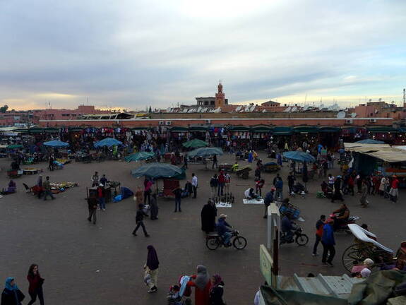 Marrakesch Djemaa el Fna vom Balkon
