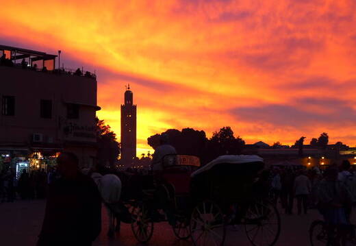Marrakesch Sonnenunetrgang am Djemaa el Fna