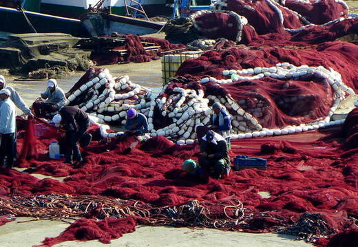 Fischernetze Reparatur