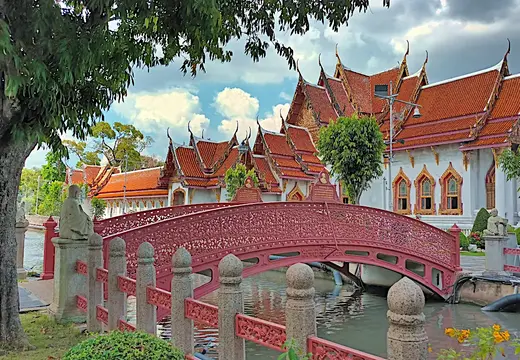 Thailand Bangkok Tempel Bruecke