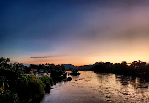Laos Mekong Don Det Abendstimmung1