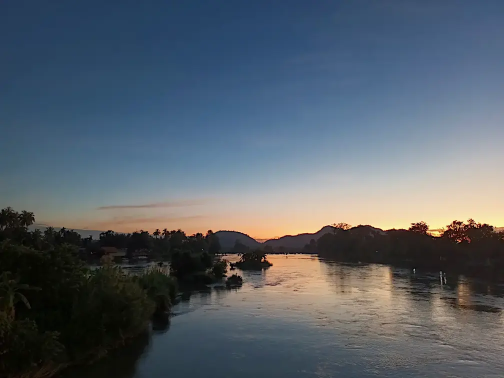 Laos Mekong Don Det Abendstimmung3
