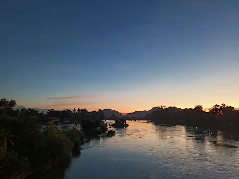 Laos Mekong Don Det Abendstimmung3