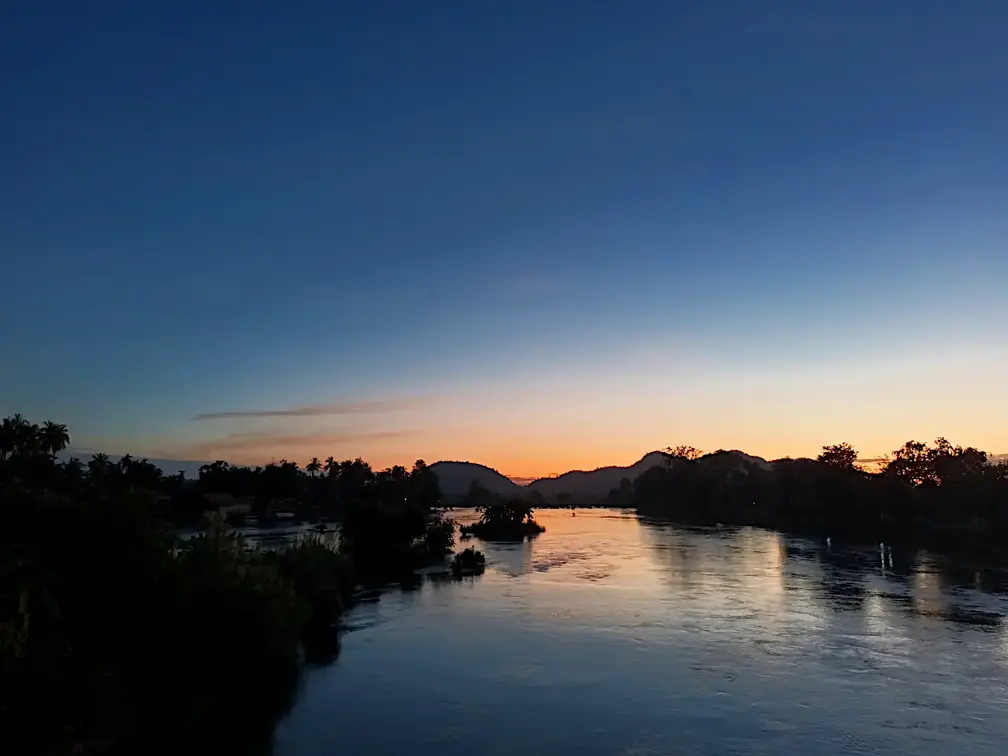 Laos Mekong Don Det Abendstimmung2