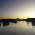 Laos Mekong Don Det Fluss Sonnenuntergang Panorama
