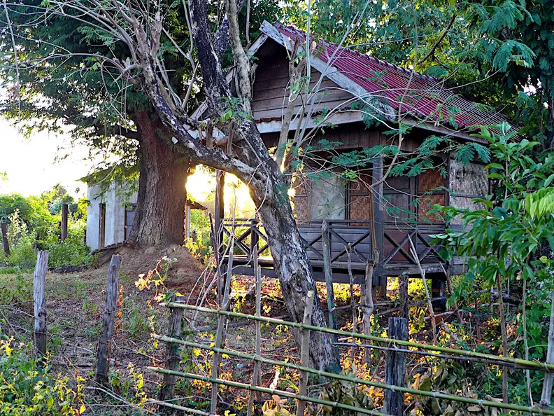 Laos Mekong Don Det Huette Sonnenuntergang