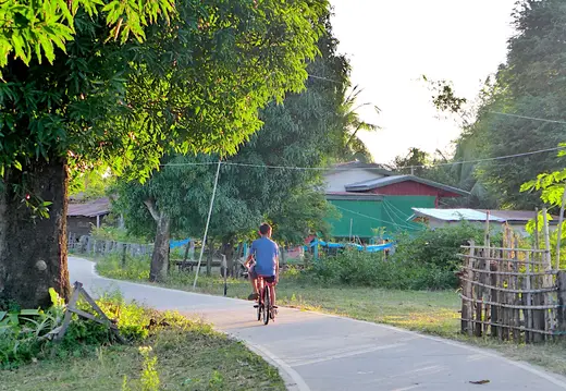 Laos Mekong Don Det Junge Fahrrad