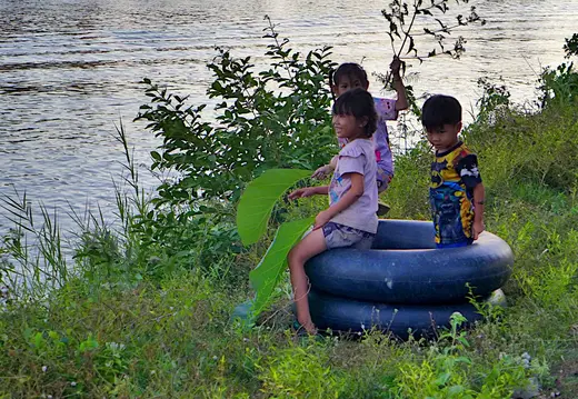Laos Mekong Don Det Kinder Spielen