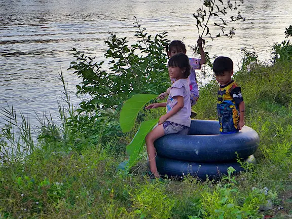 Laos Mekong Don Det Kinder Spielen