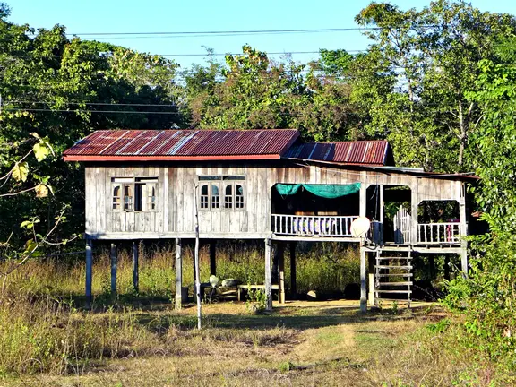 Laos Mekong Don Det Traditionelles Holzhaus