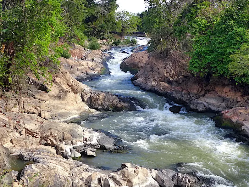 Laos Mekong Don Det Wasserfall Felsen
      