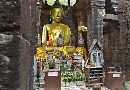 Laos Wat Phu Buddha Altar