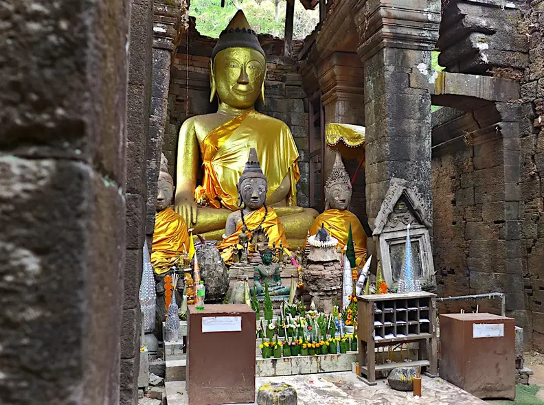 Laos Wat Phu Buddha Altar
      