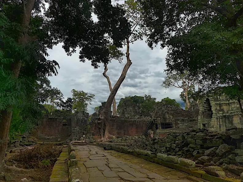 Kambodscha Angkor Tempel Mauerreste