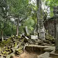 Kambodscha Angkor Tempel Mauer Ruine
