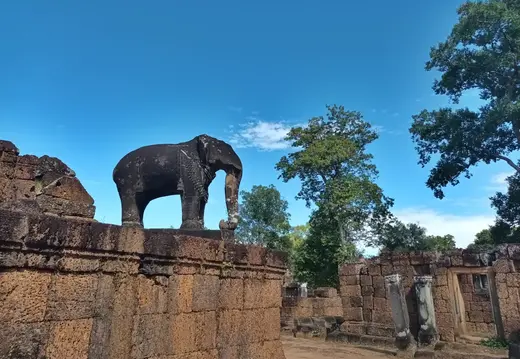 Kambodscha Angkor Tempel Statue Elefant