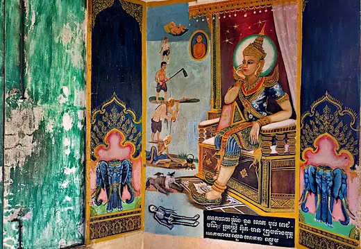 Kambodscha Phnom Sampow Tempel Wandgemaelde